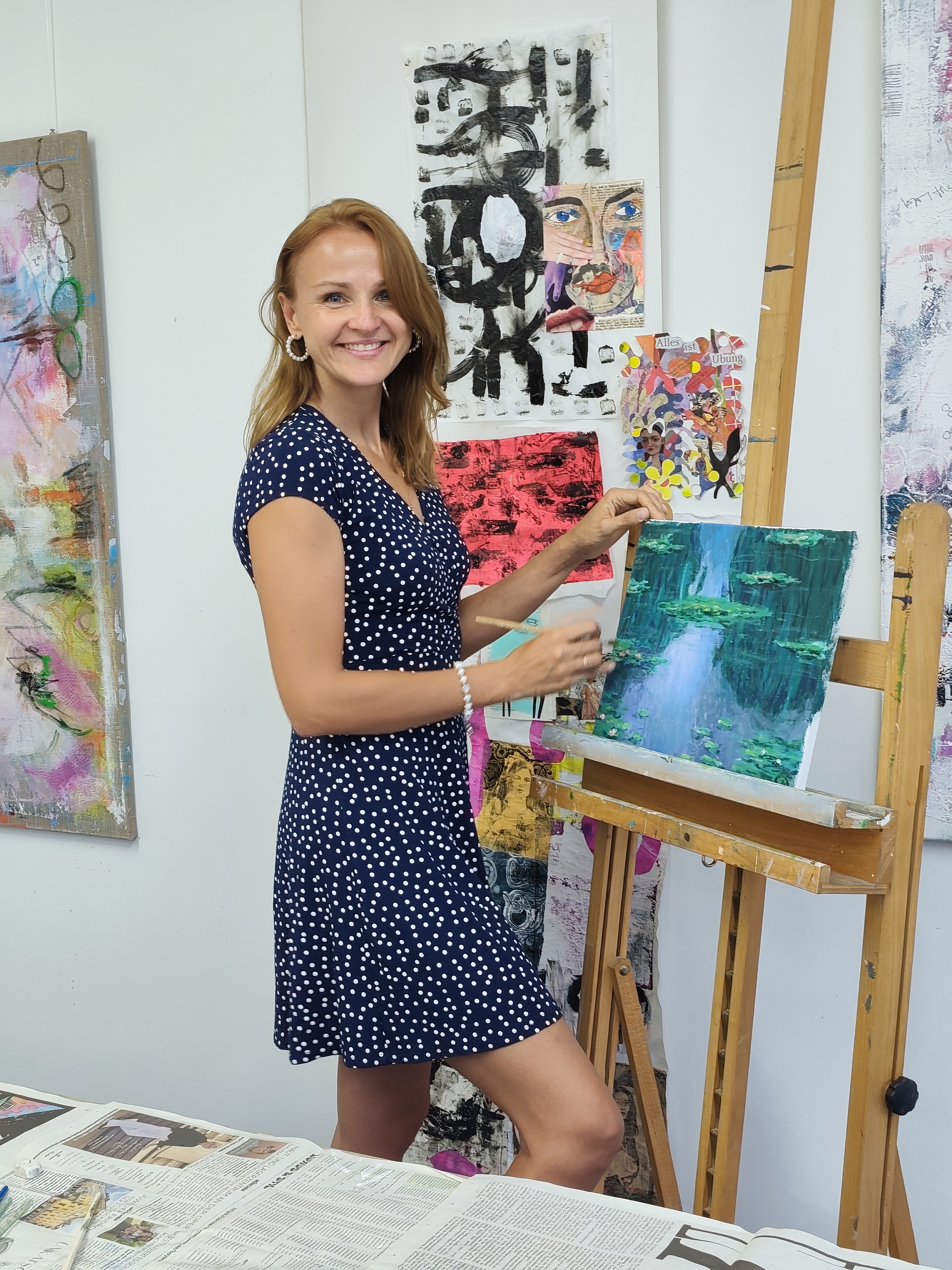 Nataliia Berezniak in her studio