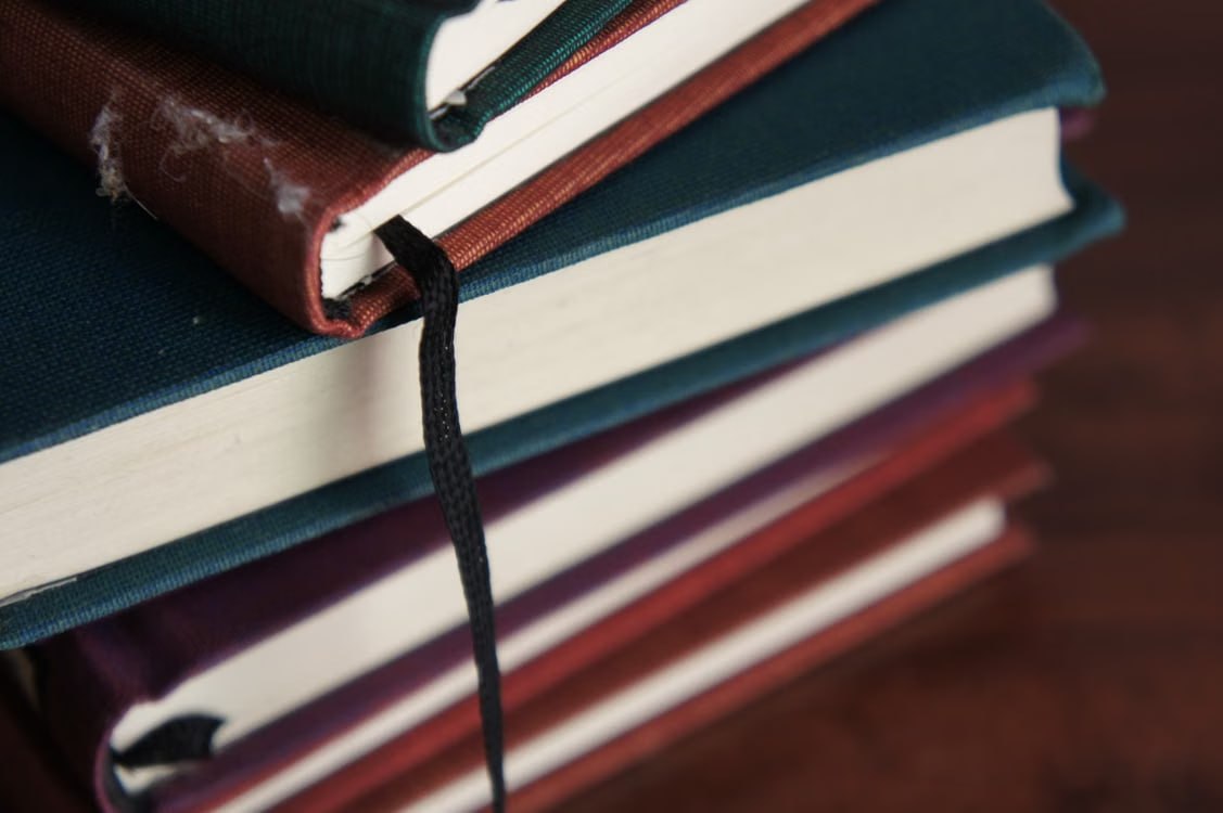 Stack of hardcover books