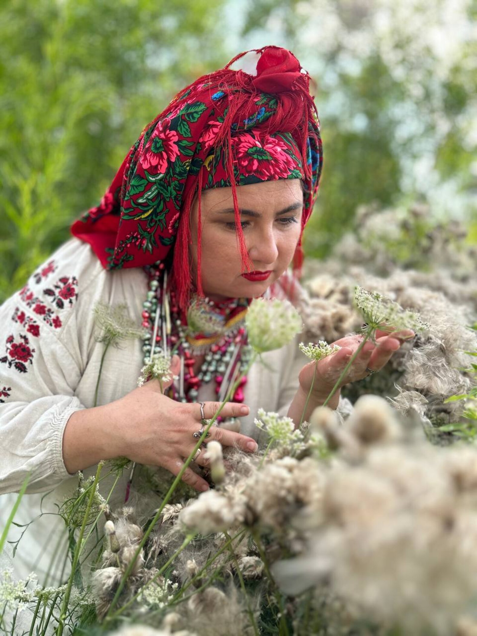 Marharyta Puhachenko at an exhibition opening