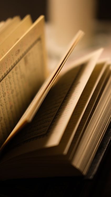 Open book, close-up