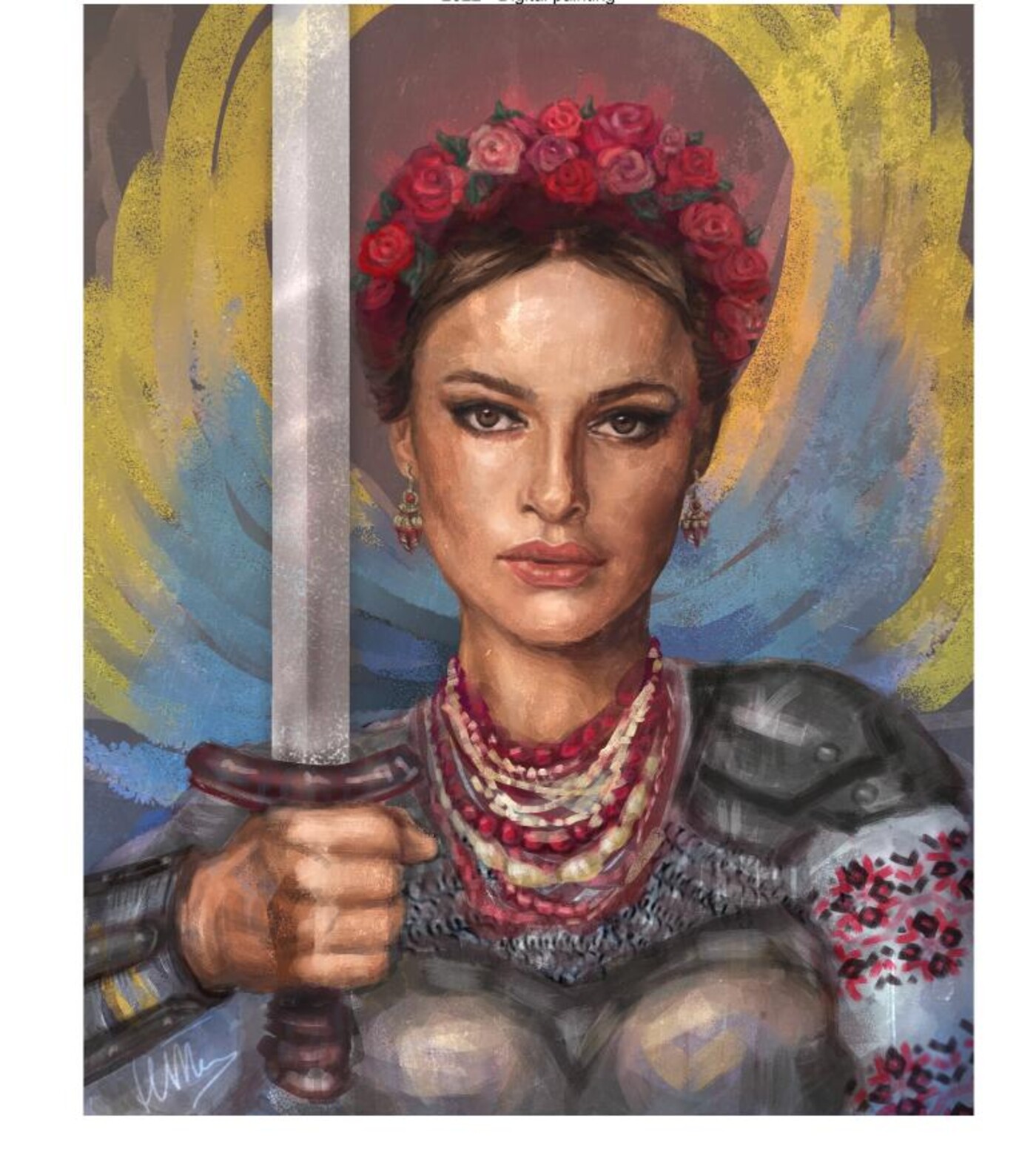Ukrainian Goddess, digital painting by Nataliia Telesheva
